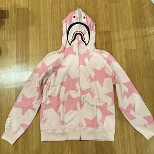 Bape Camo Shark Full Zip Hoodie with pink camo detail